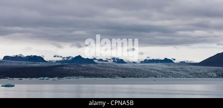 Panoramic view of Jokulsarlon glacial lagoon, Iceland Stock Photo