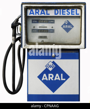 transport / transportation,car,petrol station,Aral petrol pump,diesel,Aral logo used 1952 - 1971,Germany,circa 1965,blue,gas pump nozzle,petrol pump nozzle,gas pump nozzles,petrol pump nozzles,inoperative,symbol,symbols,symbol image,symbolic,symbolical,petrol price,gas price,gasoline price,petrol prices,gas prices,gasoline prices,crude oil price,oil prices,fuelling,petrol,gas,gasoline,pillar,pillars,diesel fuel pump,petrol pump,petrol pumps,petrol station,gas station,petrol stations,gas stations,Aral service station,disp,Additional-Rights-Clearences-Not Available Stock Photo