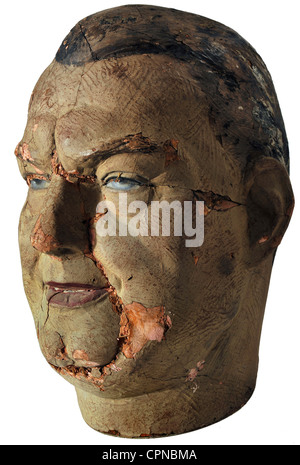 symbol image, head of a man, shop window dummy, detail, plaster, Germany, circa 1929, Additional-Rights-Clearences-Not Available Stock Photo