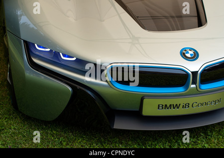 BMW showcasing their BMW i8 Concept car during the Concorso d'Eleganza Villa d'Este auto show in Cernobbio in Italy Stock Photo