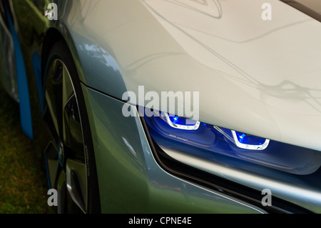 BMW showcasing their BMW i8 Concept car during the Concorso d'Eleganza Villa d'Este auto show in Cernobbio in Italy Stock Photo