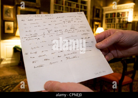 A page of the original handwritten manuscript of Charles Darwin's 'On the Origin of Species'. Stock Photo
