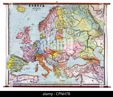 Mkl7 Alte Landkarte 1910 Deutschland beim Tode Kaiser Karls IV 1378. 