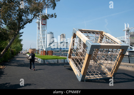 New (May 2012) landscaping works on Trafford Wharf, Salford Quays, Manchester, England, UK Stock Photo