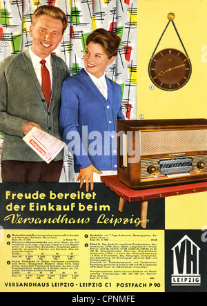 advertising, mail-order catalogue, mail-order house Leipzig, East-Germany, 1959, Additional-Rights-Clearences-Not Available Stock Photo