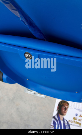 Padded seat at the American Express Community Stadium, Brighton. Stock Photo