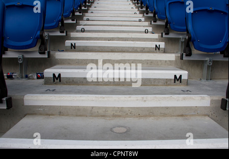 Gangway and seating at The Amex. Stock Photo