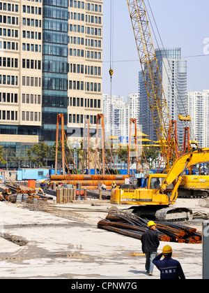 A construction site in Shanghai. Stock Photo