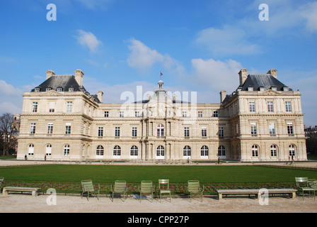 The Luxembourg Palace in beautiful garden, Paris, France Stock Photo