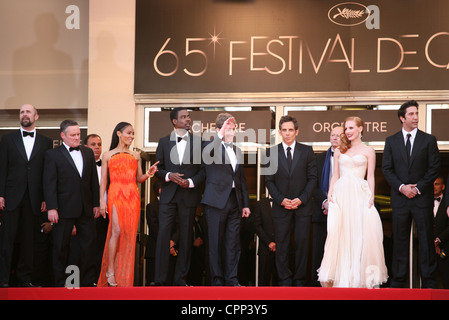 The cast of Madagascar 3: Europe's Most Wanted on the red steps at the 65th Cannes Film Festival. Stock Photo