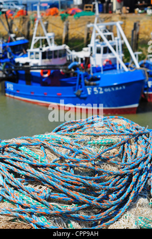 Fishing boats in Whitstable harbour, Kent, England Stock Photo