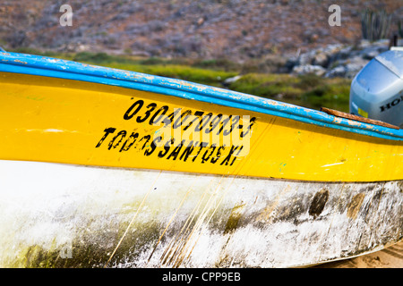 Fishing boat on beach in 'Todos Santos' Baja Mexico Stock Photo