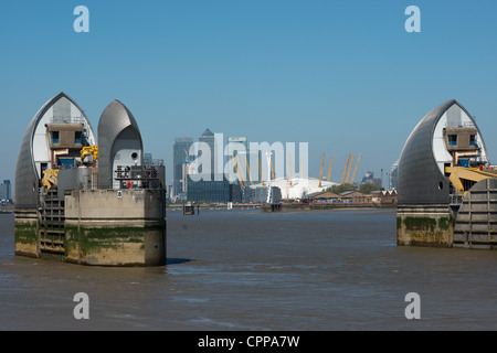Thames Barrier, Woolwich, London, England. Stock Photo