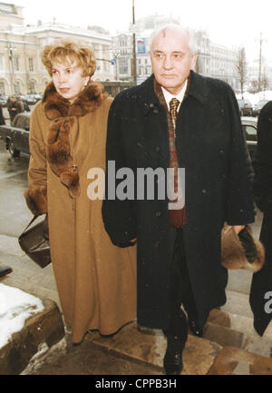 Feb. 15, 1999 - Moscow, Russia - February 15,1999.First USSR president Mikhail Gorbachev with his spouse Raisa Gorbacheva in Moscow. (Credit Image: © PhotoXpress/ZUMAPRESS.com) Stock Photo