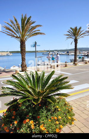 Marina promenade, Fornells, Menorca, Balearic Islands, Spain Stock Photo