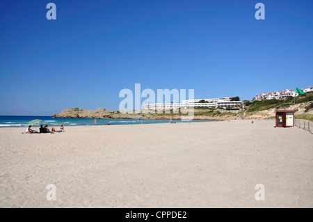 Beach view, Arenal de Son Saura, Menorca, Balearic Islands, Spain Stock Photo