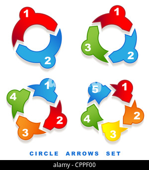 Circle arrows set. Illustration. Stock Photo