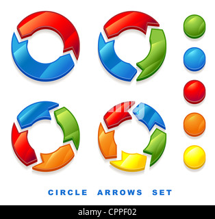 Circle arrows set. Illustration. Stock Photo