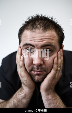 Portrait of a worried man Stock Photo