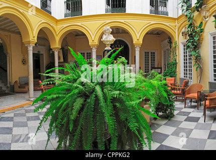 Spain Andalusia Seville Hotel Simon Spanish Andalusian courtyard Stock Photo