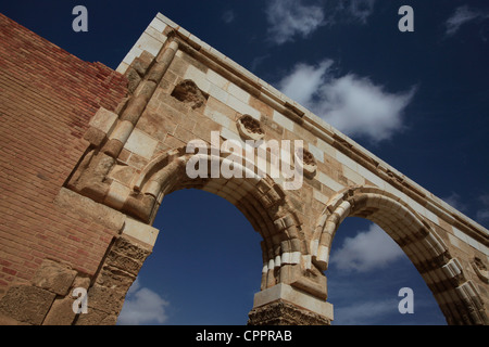 The entrance gate of Qasr Al-Mushatta, the largest and most ambitious of the Umayyad palaces in Jordan Stock Photo