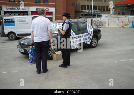 30 May, 2012. London UK.  Uninsured vehicle seized by the Metropolitan Police under Operation Hawk to target local crime and safety issues. Stock Photo