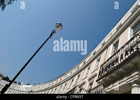 stuccoed 1840s terraced houses forming part of royal crescent, designed by robert cantwell, in notting hill, london, england Stock Photo