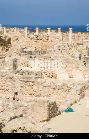 Part of the historic Roman ruins in the Archaeological Park, Paphos, Cyprus. Stock Photo