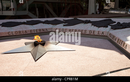 The eternal flame in honor of the heroes of the revolution in the garden of the Museo de la Revolucion Stock Photo