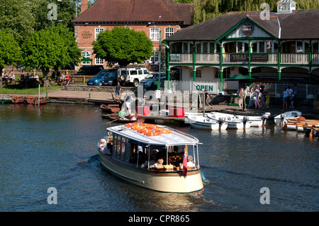 Trip boat on River Avon, Stratford-upon-Avon, UK Stock Photo