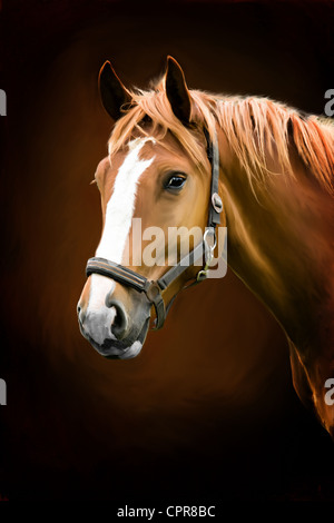 painting portrait of a horse Stock Photo