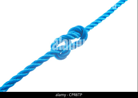 Figure eight knot isolated on white background Stock Photo