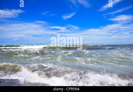 Ocean waves at Costa Rican Shore - Jaco Beach Stock Photo