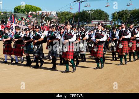 Pipers marching at the American Scottish Festival Costa Mesa California USA Stock Photo