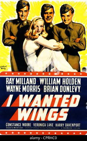 I WANTED WINGS Poster for 1941 Paramount film with Veronica Lake, Ray Milland, William Holden and Wayne Morris Stock Photo