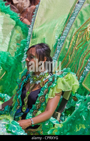 Participant in the St Pauls 'Afrikan-Caribbean' carnival in Bristol, England in 2010. A record 70,000 people attended the event Stock Photo