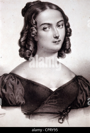 Montez, Lola, 17.2.1821 - 17.1.1861, Irish dancer, portrait, lithograph, circa 1846, , Stock Photo