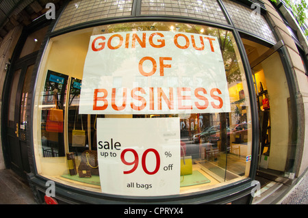 A store going out of business in the Soho neighborhood in New York on Friday, May 25, 2012. (© Frances M. Roberts) Stock Photo