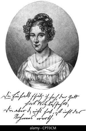 Varnhagen von Ense, Rahel, 19.5.1771 - 7.3.1833, German authoress / author / writer, portrait, wood engraving, 1817, Stock Photo