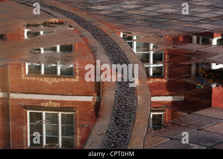Street Reflections in Lionshead Village - Vail, Colorado USA Stock Photo