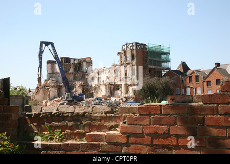 the old hospital being demolished in loughborough leicestershire Stock Photo