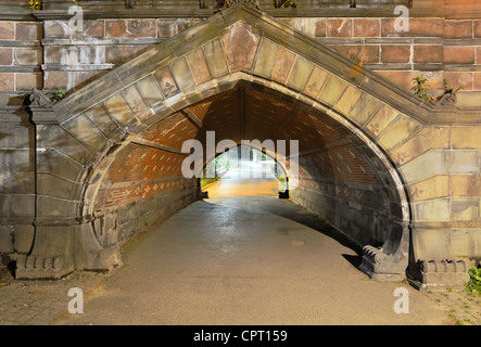 Greywacke Arch in Central Park in Manhattan Stock Photo