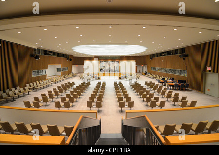 Security Council Chamber in the United Nations Headquarters in New York, New York. Stock Photo