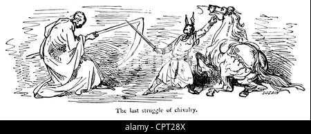 The last struggle of chivalry. Illustration from the Legend of Croquemitaine by Gustave Doré Stock Photo