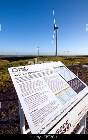 Turbines at Delabole Wind Farm in Cornwall, England, UK Stock Photo