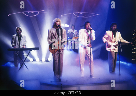 Münchener Freiheit, German band, founded 1981, Alex Grünwald, Aron Strobel, Rennie Hatzke, Stefan Zauner, Micha Kunzi, at stage performance, September 1991, , Stock Photo