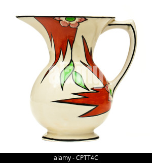 1930's Art Deco hand painted jug by Hughes Pottery, Longport, England Stock Photo