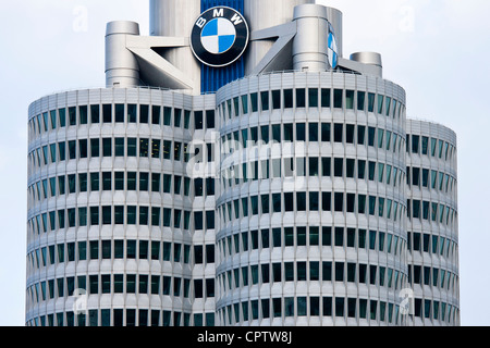 Modern architecture at the BMW Headquarters office blocks in Munich, Bavaria, Germany Stock Photo