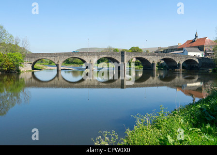 Builth bridge and the river wye in Builth Wells, Powys, mid Wales, UK Stock Photo