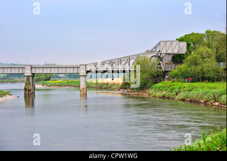 Bascule bridge at Carmarthen, over the River Towy Stock Photo